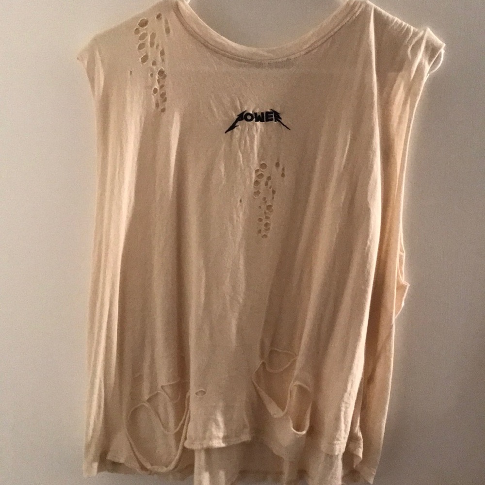 Power ripped muscle tank ( cream/ white)